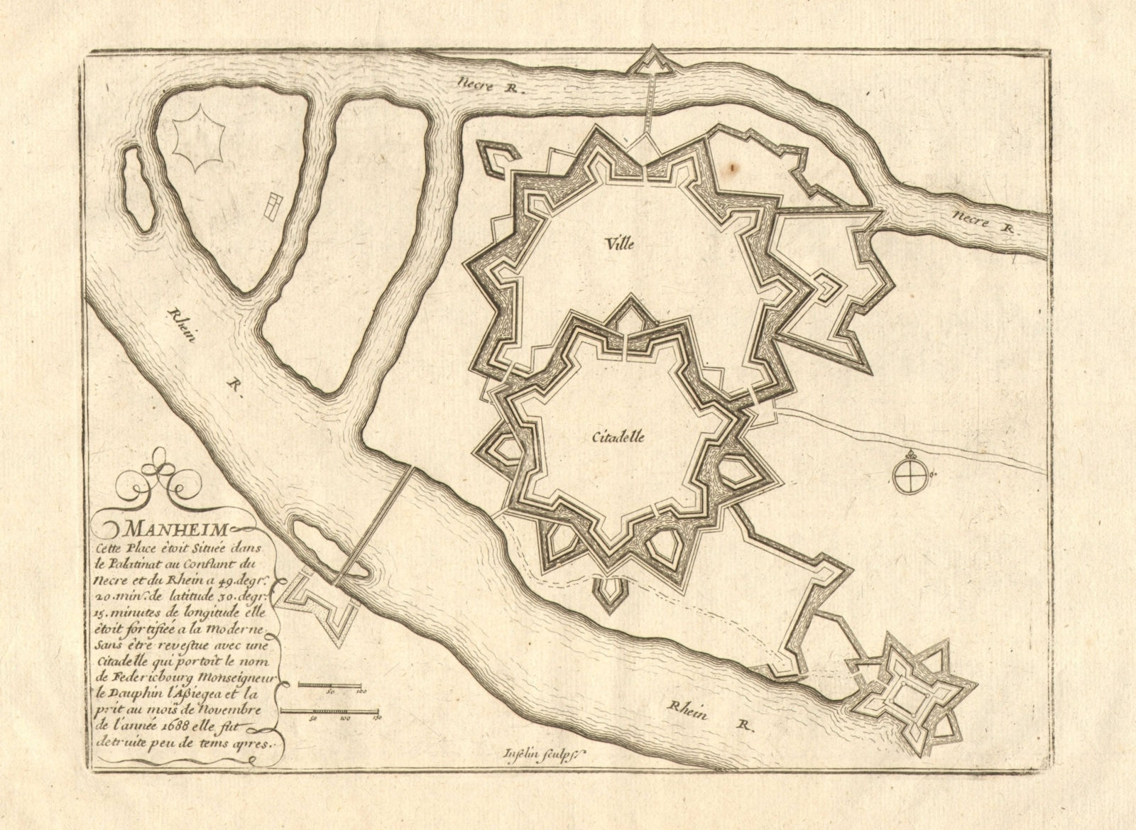 Associate Product 'Manheim'. Mannheim fortified town/city plan. Baden-Württemberg. DE FER 1705 map