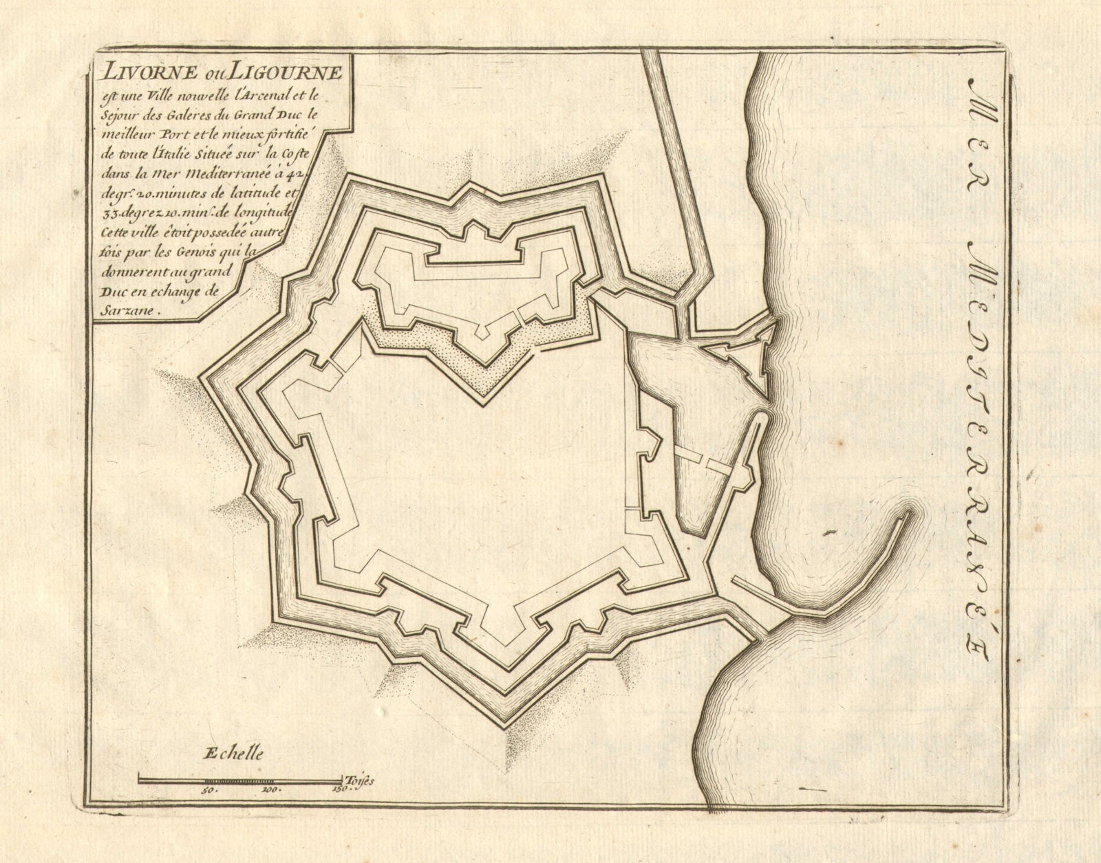 'Livorne ou Ligourne'. Livorno Leghorn town/city plan. Italy. DE FER 1705 map