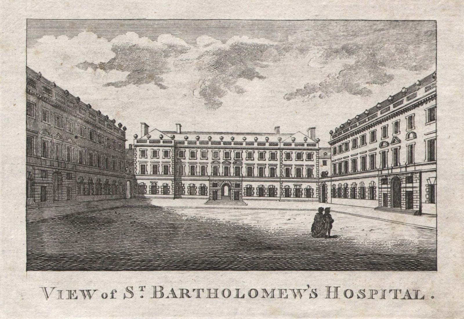 "View of Saint Bartholomew's Hospital", Smithfield, London. Barts. HARRISON 1776