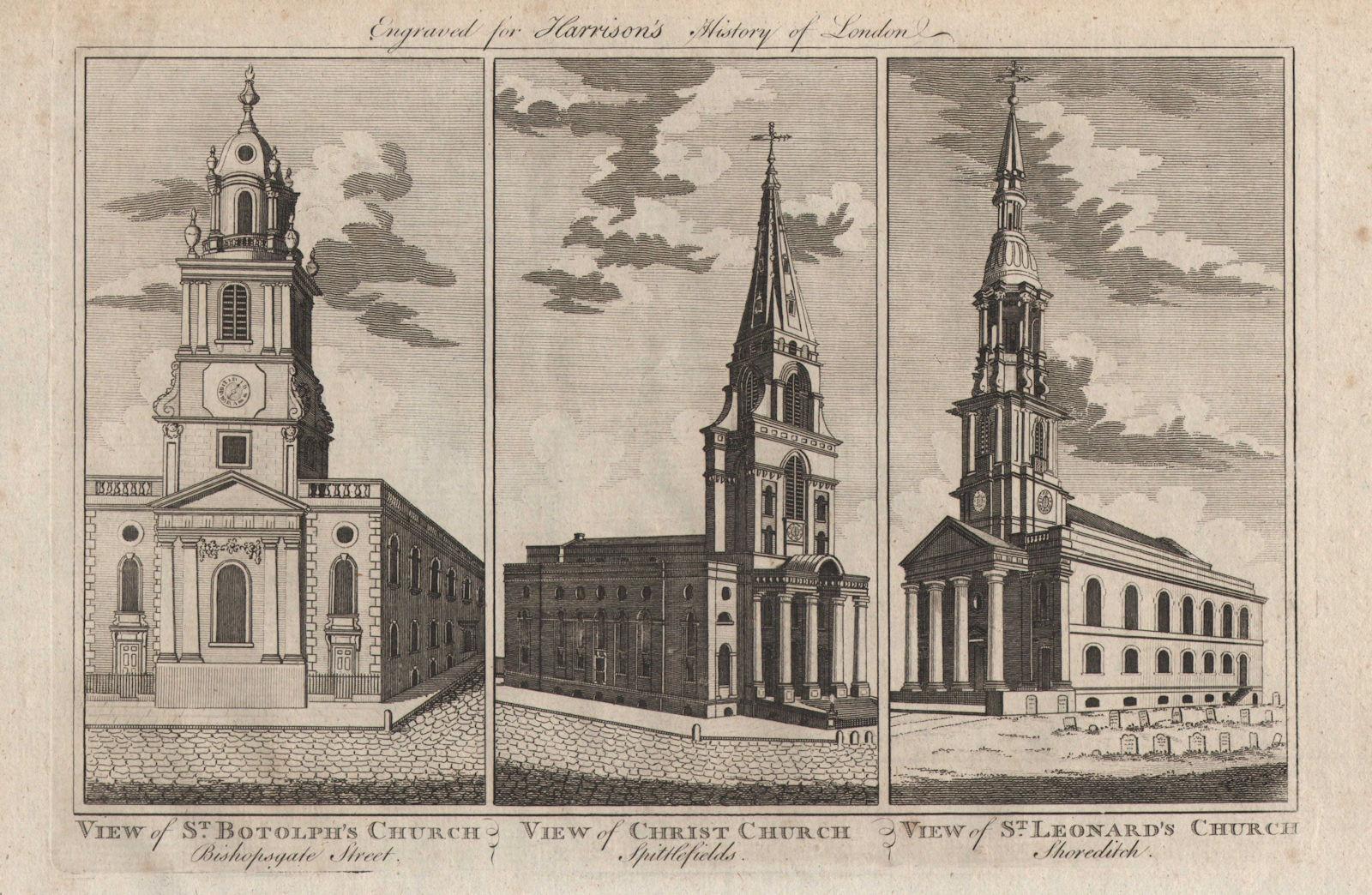 Associate Product St Botolph-w/o-Bishopsgate Christ Church Spitalfields Leonard's Shoreditch 1776