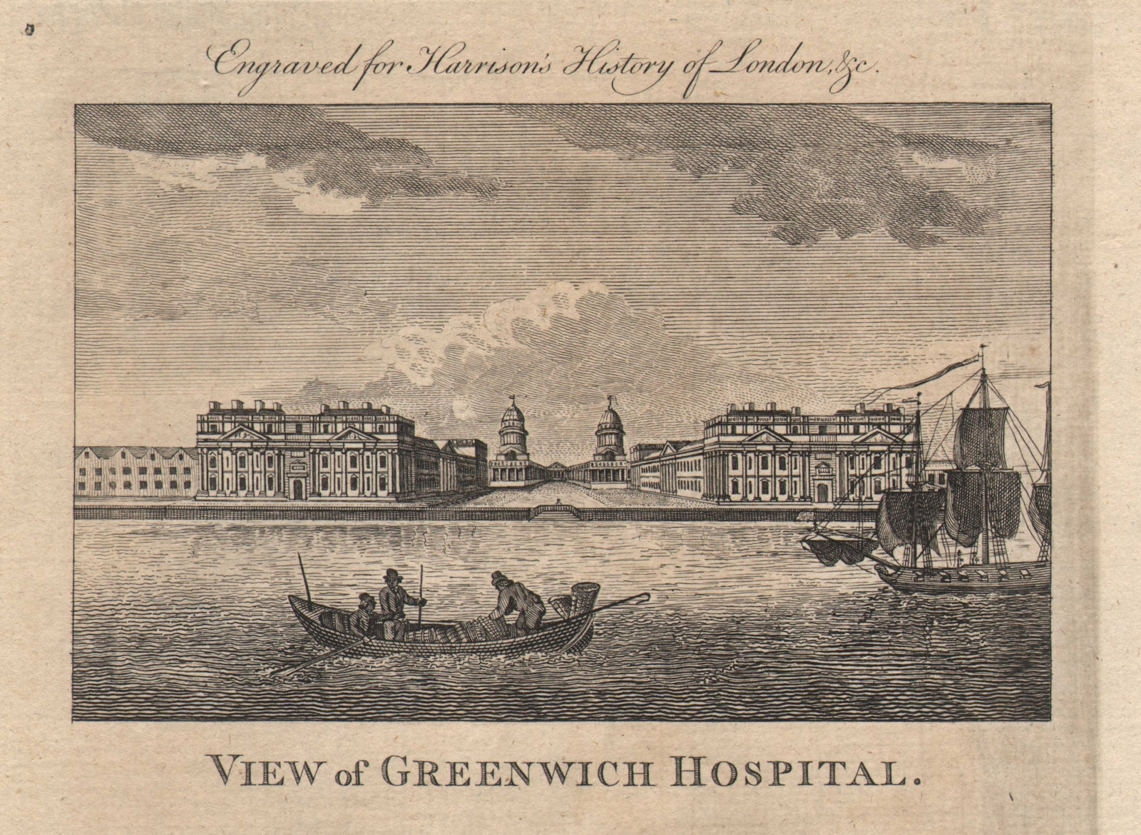 "View of Greenwich Hospital". Old Royal Naval College, London. HARRISON 1776