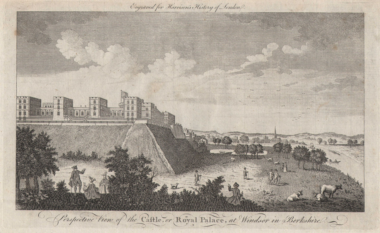 "View of the castle, or Royal Palace, at Windsor in Berkshire". HARRISON 1776