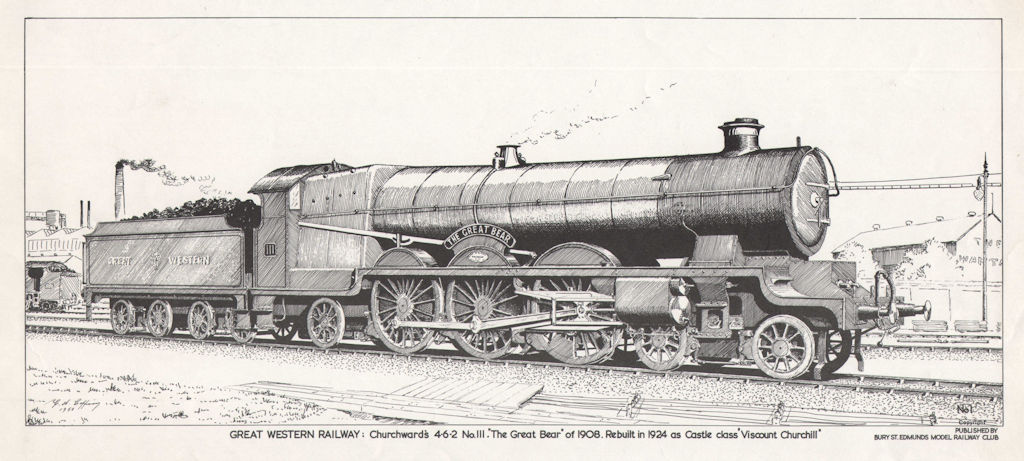 Associate Product Great Western Railway Churchward 4-6-2 No 3. Great Bear/Viscount Churchill c1950