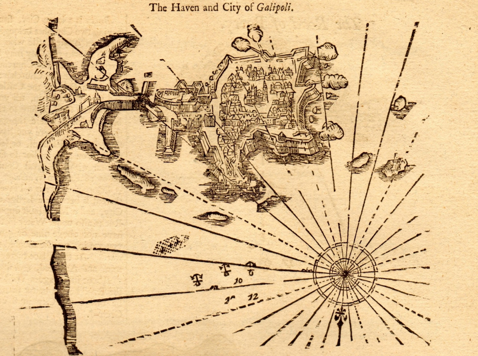 "The haven and city of Galipoli". Gallipoli, Apulia. MOUNT & PAGE chart 1747 map