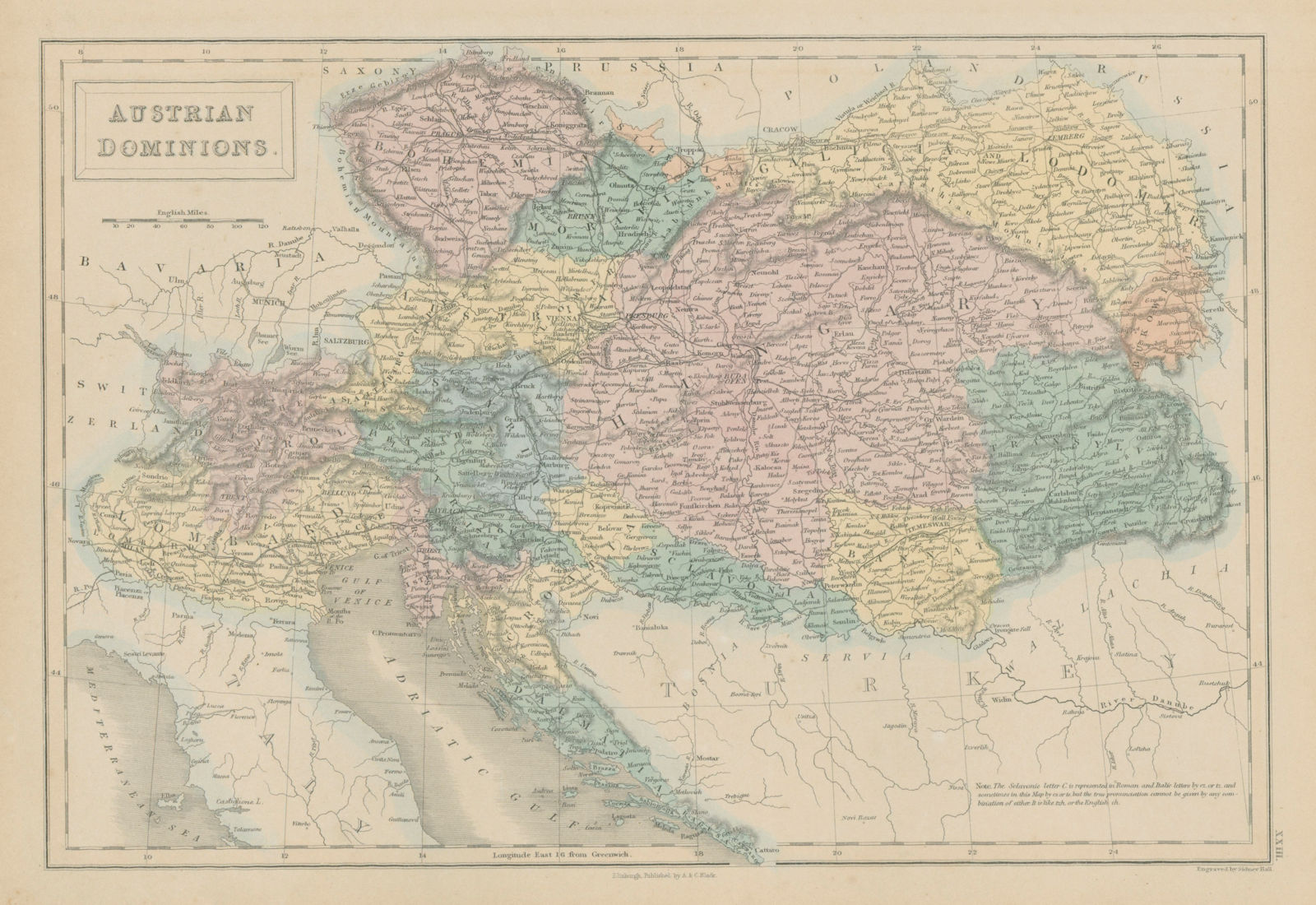 Associate Product Austrian Dominions by SIDNEY HALL. Hungary Croatia Lombardy Czechia &c 1856 map