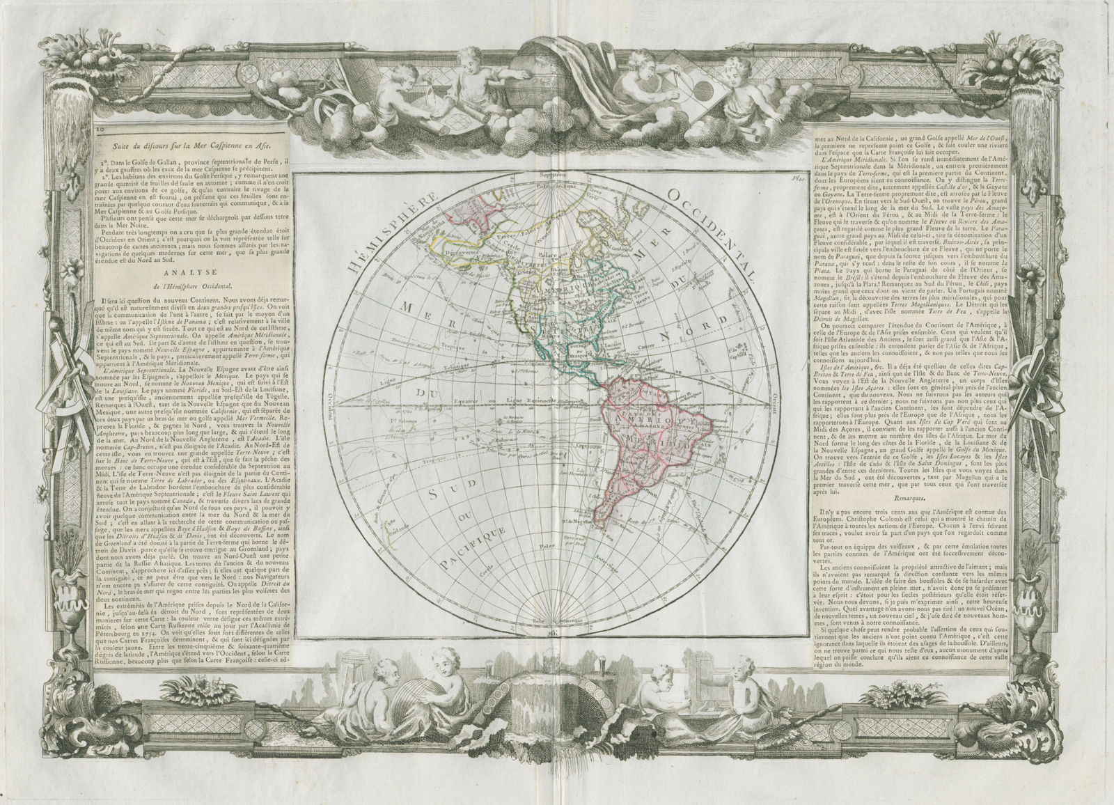 "Hémisphère Occidental". Western Hemisphere Americas. DESNOS/DE LA TOUR 1771 map