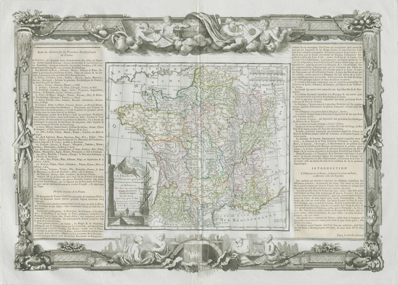 Associate Product "La France… par Provinces Ecclésiastiques". DESNOS/DE LA TOUR 1771 old map