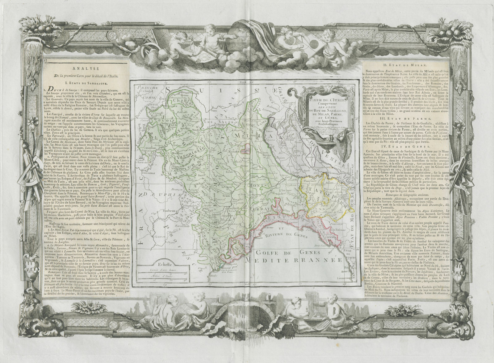 Associate Product "Partie de l'Italie…" Milan Parme Génes Italy Savoie. DESNOS/DE LA TOUR 1771 map