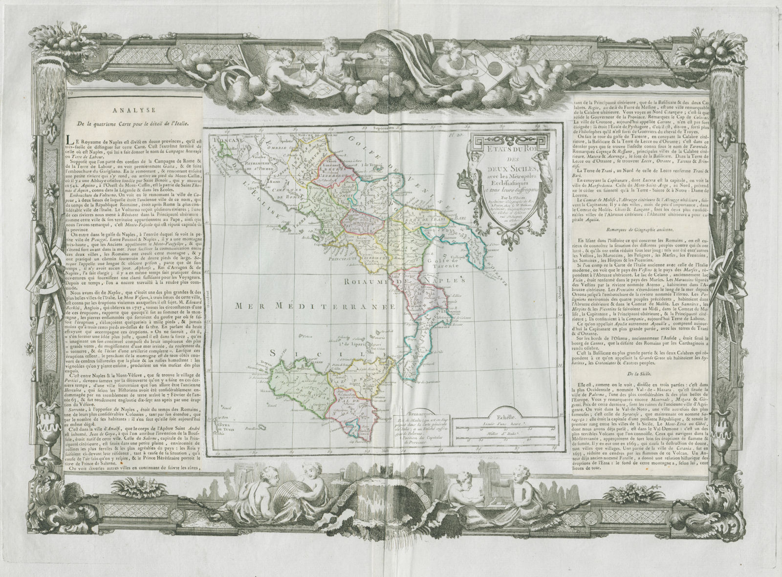 "Etats du Roi des Deux Siciles". Kingdom 2 Sicilies. DESNOS/DE LA TOUR 1771 map