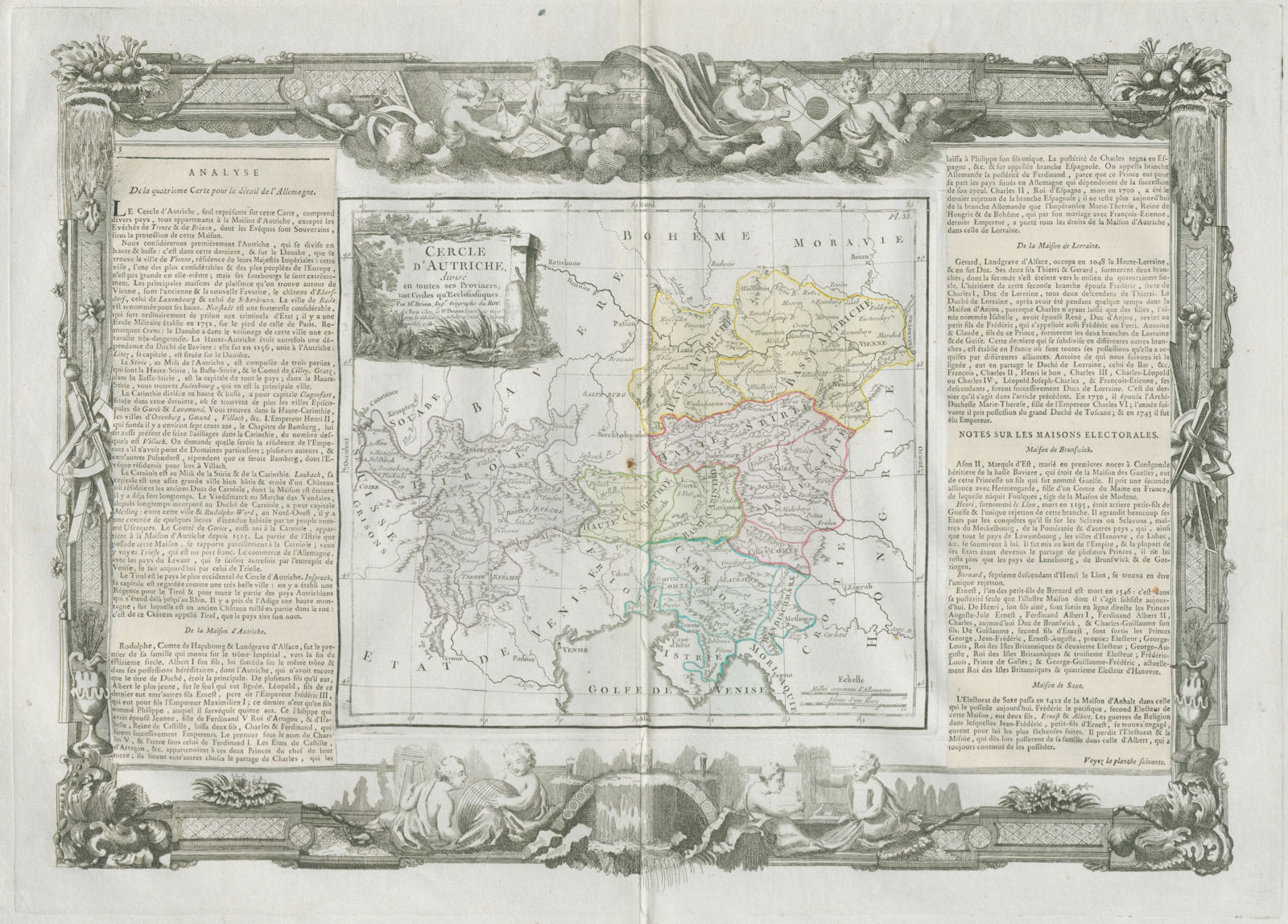 "Cercle d'Autriche". Austria & Slovenia. DESNOS/DE LA TOUR 1771 old map