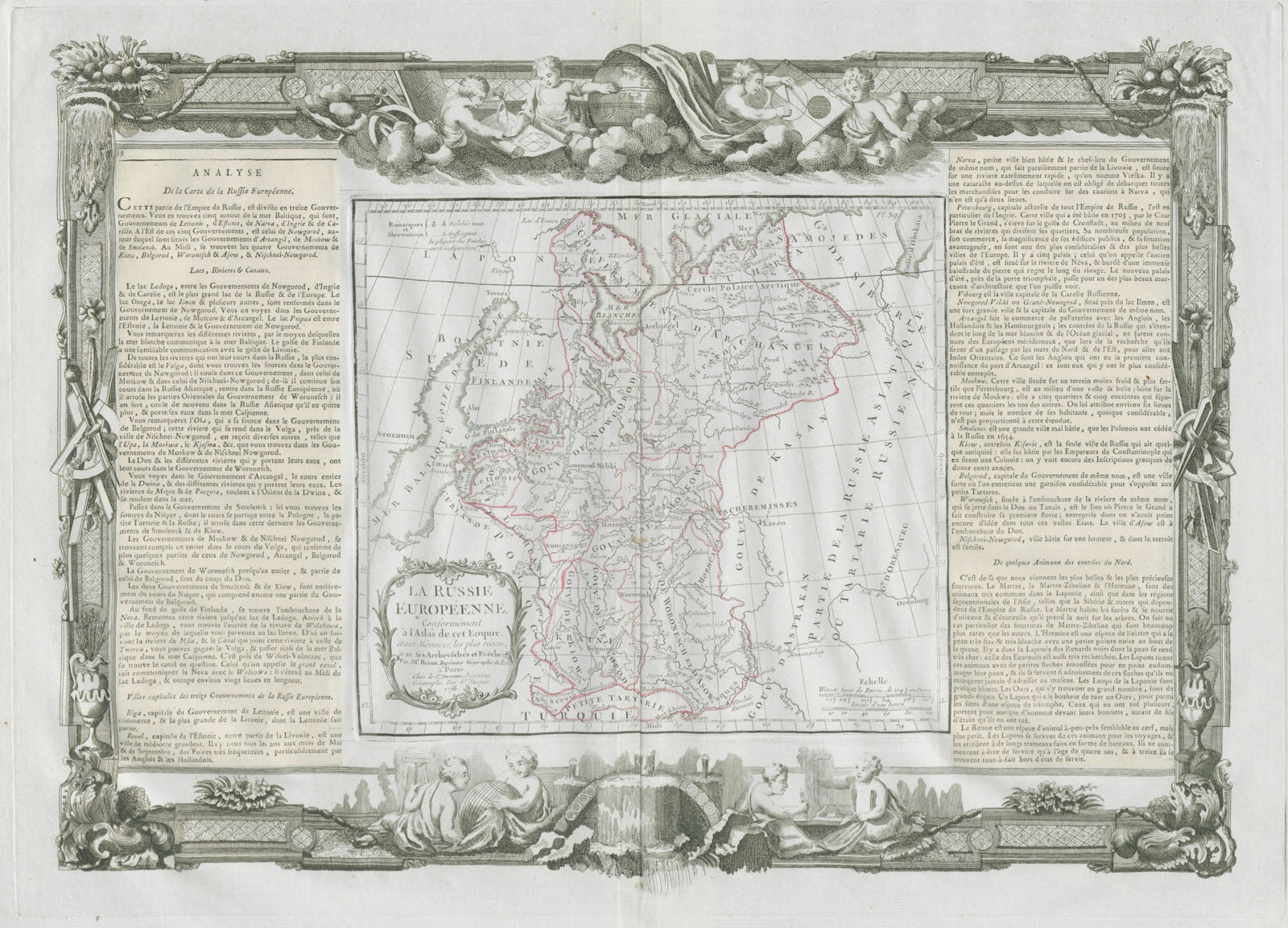Associate Product "La Russie Européenne". Russia in Europe. DESNOS/DE LA TOUR 1771 old map