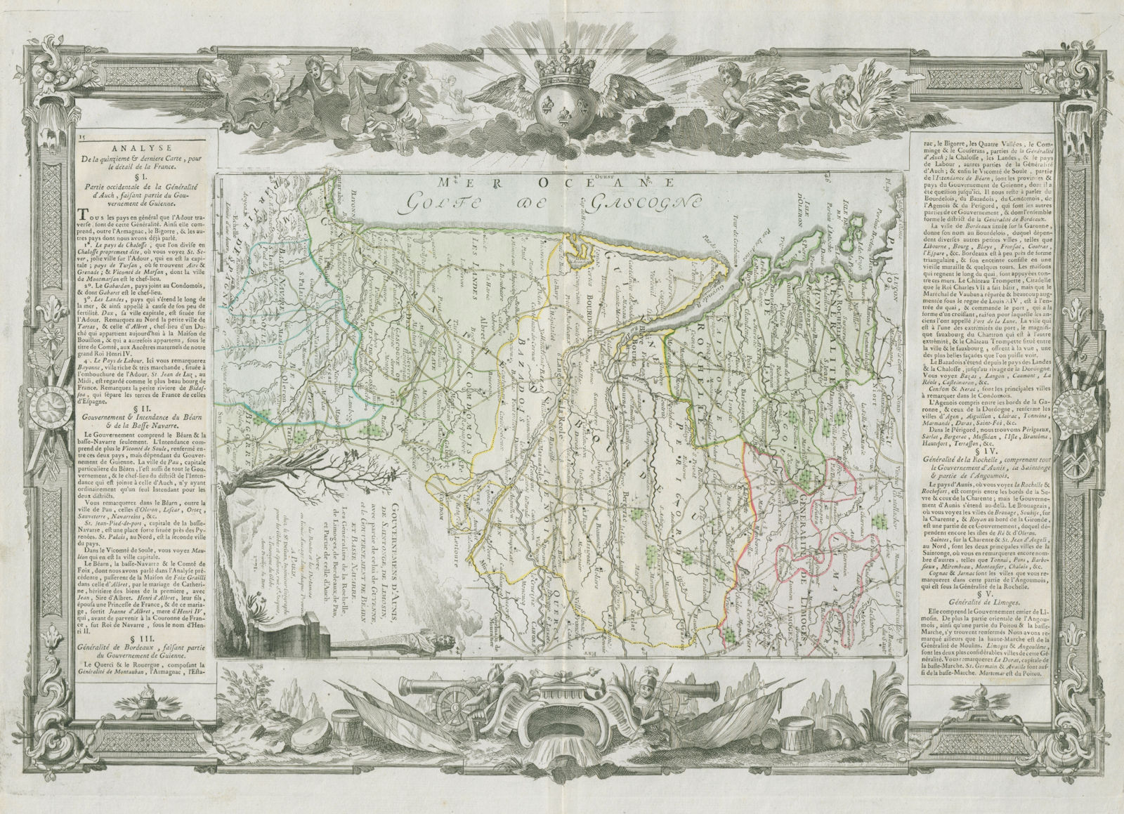 "Gouvernemens d'Aunis, de Saintonge…" Aquitaine. DESNOS/DE LA TOUR 1771 map