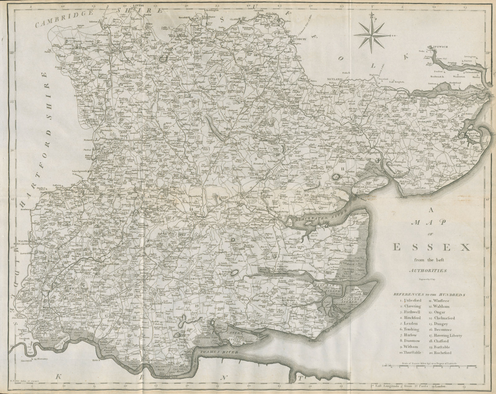 "A map of Essex from the best authorities". County map. CARY 1789 old