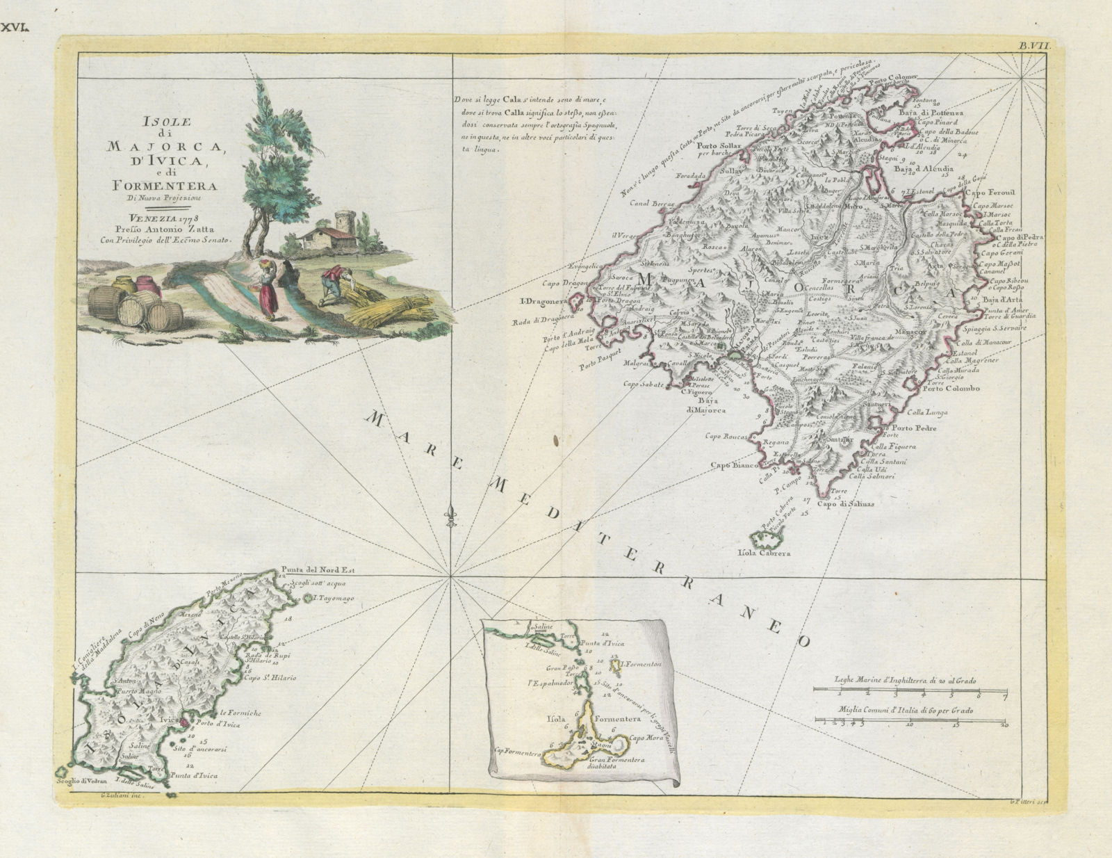 "Isole di Majorca, d'Ivica…". Mallorca Ibiza. Balearic islands. ZATTA 1779 map