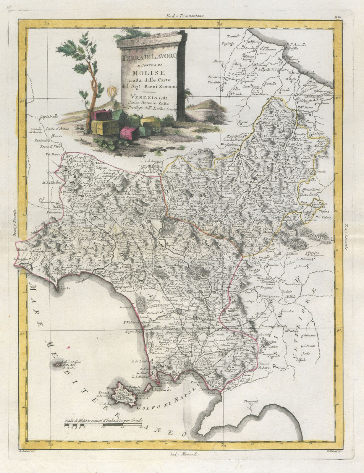 Associate Product "Terra di Lavoro e Contea di Molise…". Lazio south / N Campania. ZATTA 1784 map