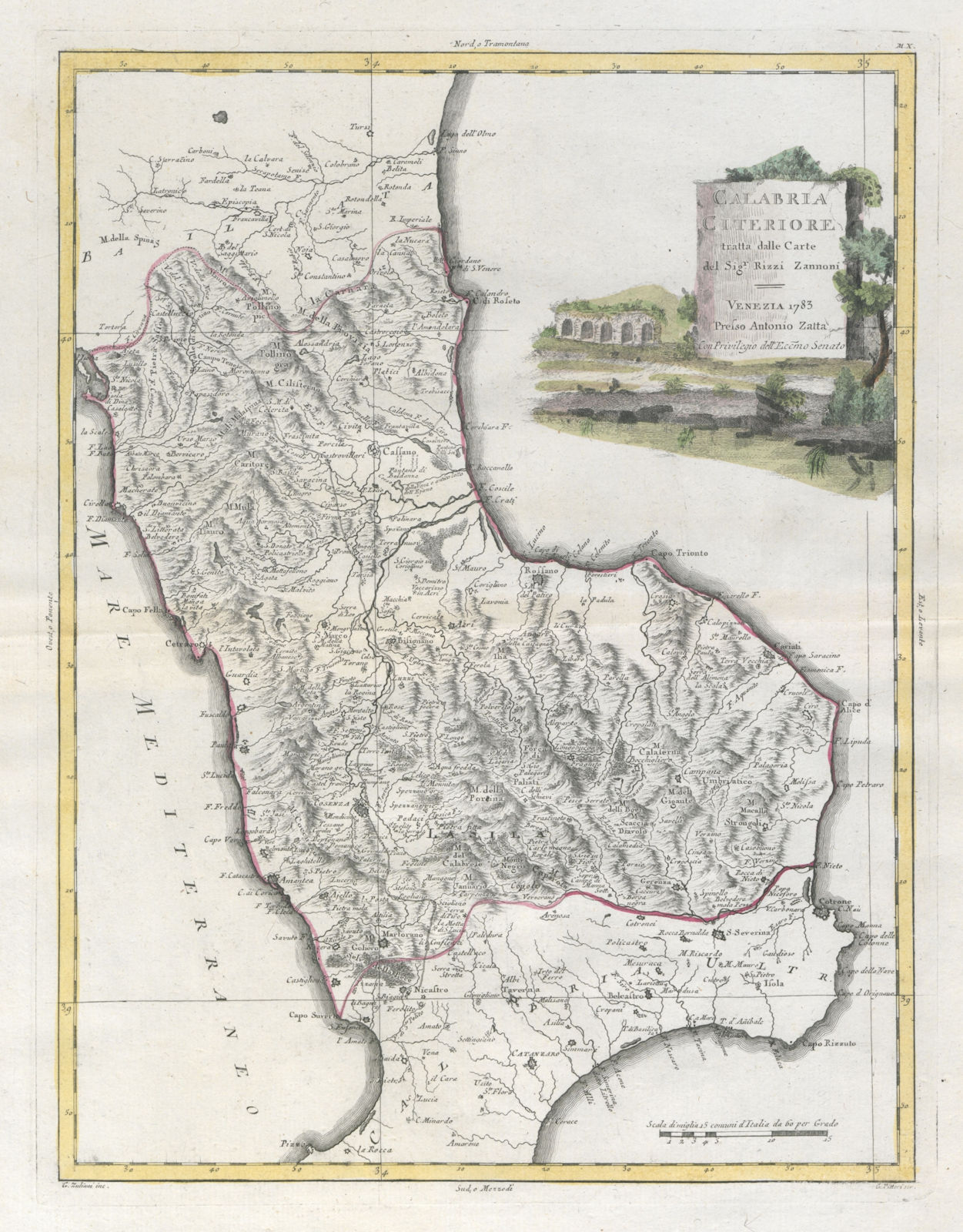 Associate Product "Calabria Citeriore…". Lower Calabria. ZATTA 1784 old antique map plan chart