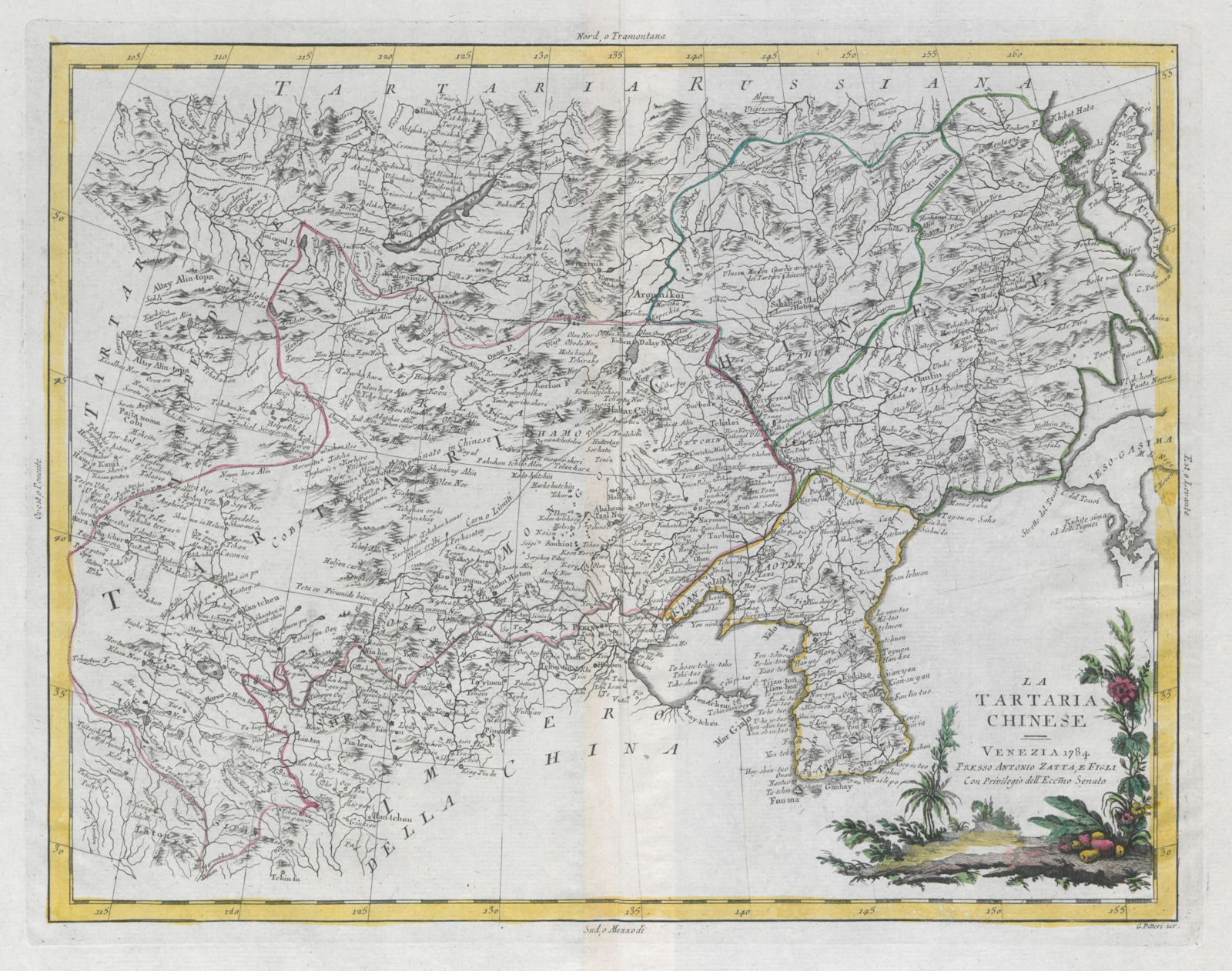 "La Tartaria Chinese". NE China Korea Manchuria Inner Mongolia. ZATTA 1785 map