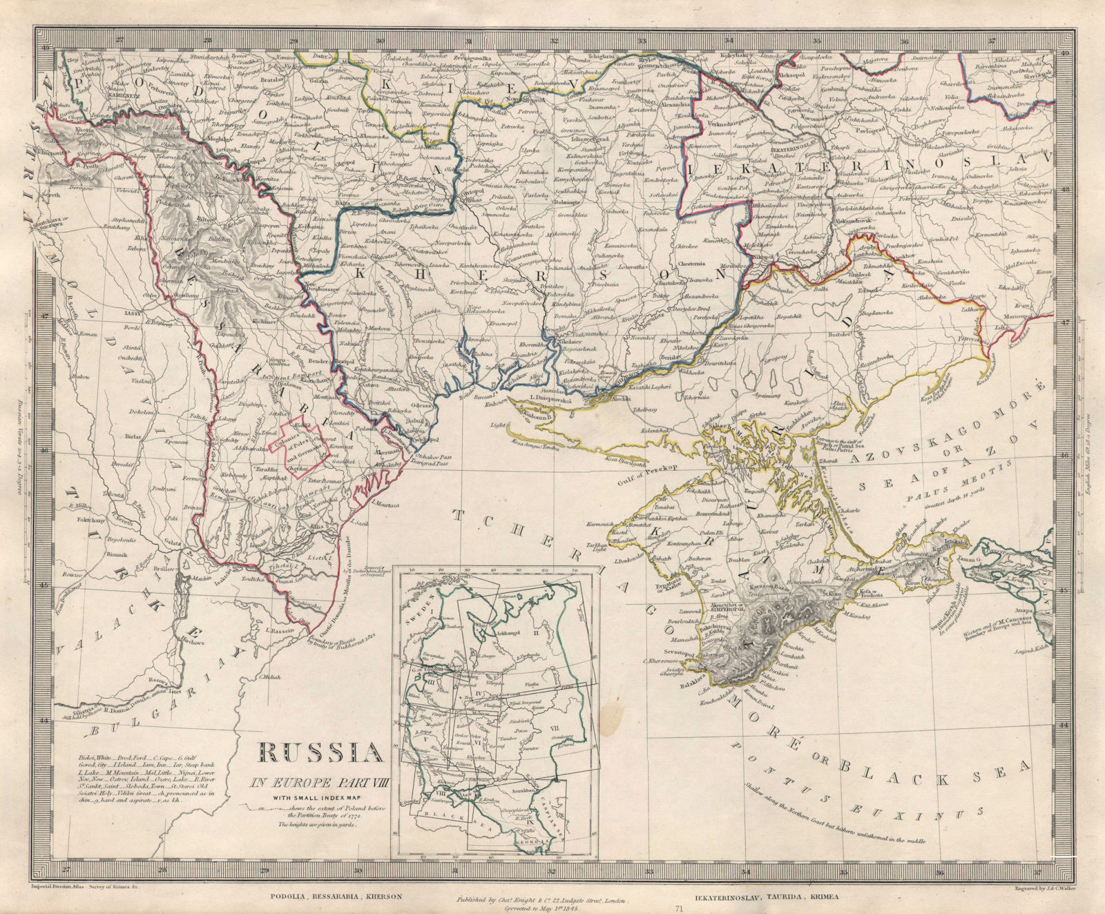 UKRAINE MOLDOVA Podolia Bessarabia Kherson Taurida Odessa Crimea. SDUK 1846 map