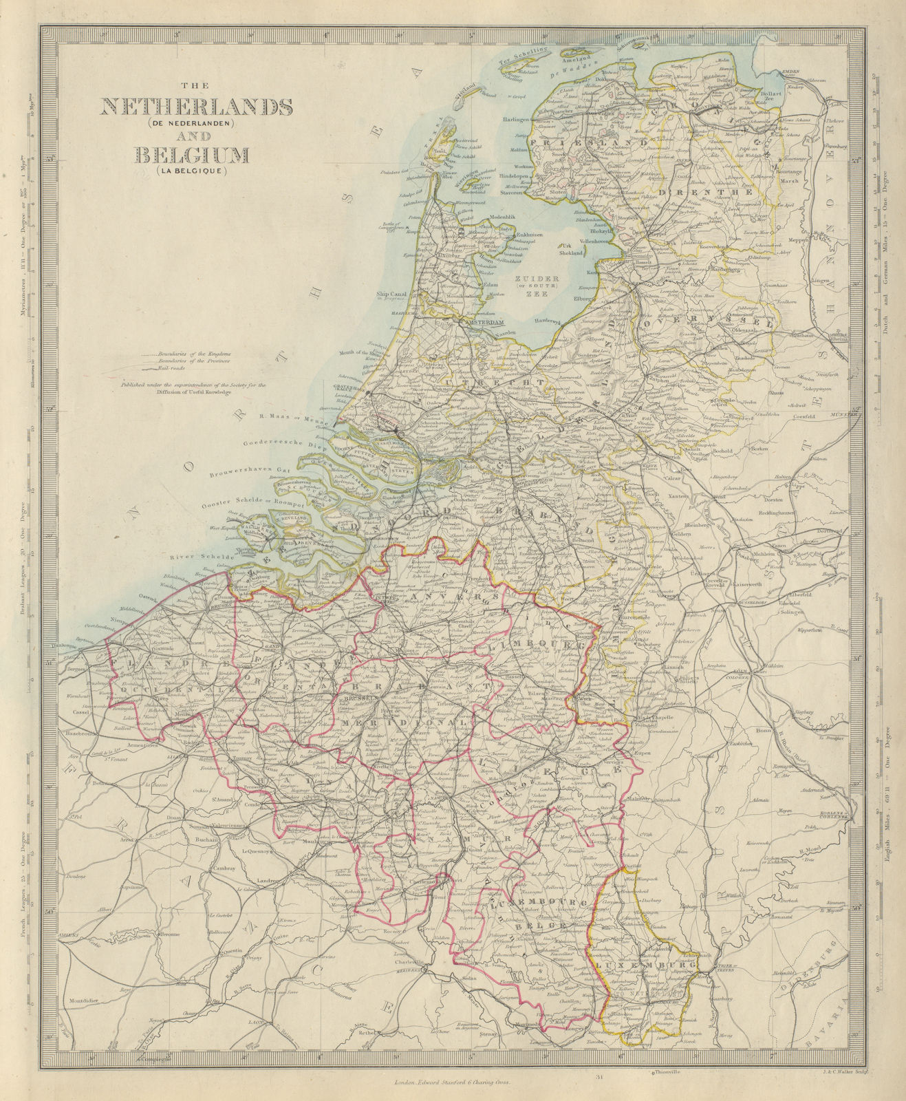 Associate Product KINGDOM OF THE NETHERLANDS & BELGIUM. Provinces. Holland. SDUK 1874 old map