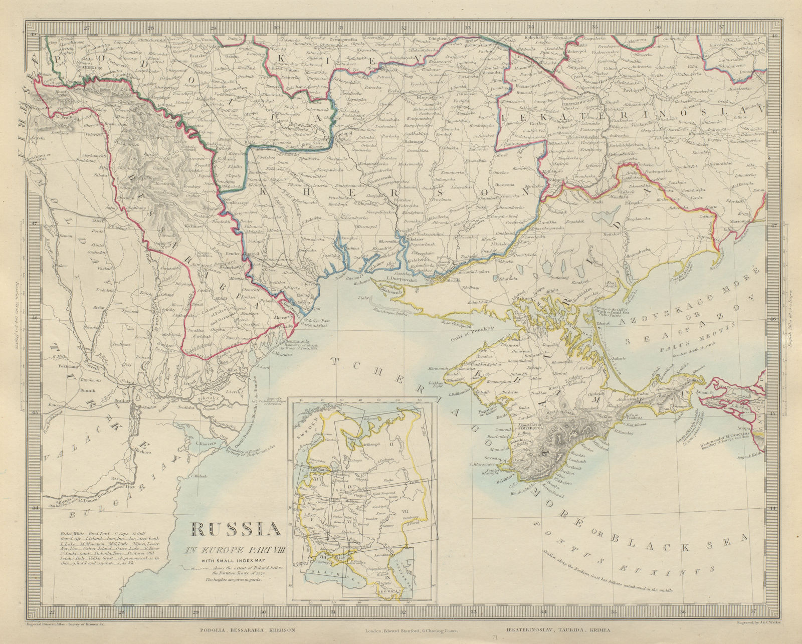 Associate Product UKRAINE MOLDOVA. Podolia Bessarabia Kherson Taurida Crimea Kiev. SDUK 1874 map