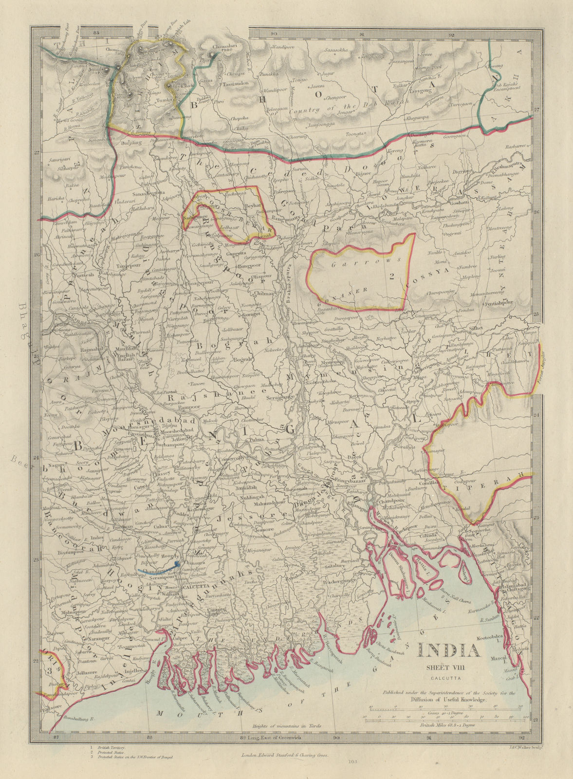 BENGAL BANGLADESH. Chittagong Brahmaputra Sikkim Bhutan Meghalaya. SDUK 1874