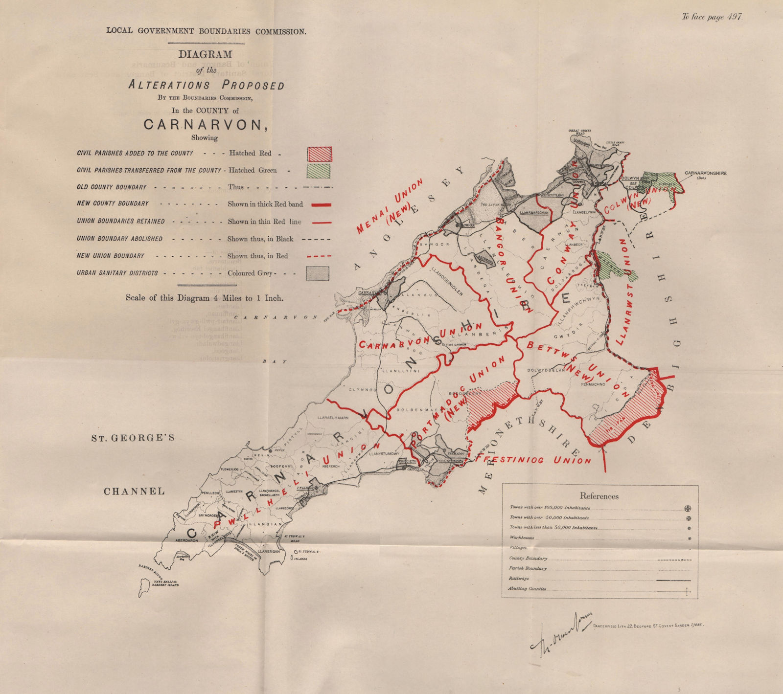 Associate Product Alterations Proposed in Caernarfonshire. JONES. BOUNDARY COMMISSION 1888 map