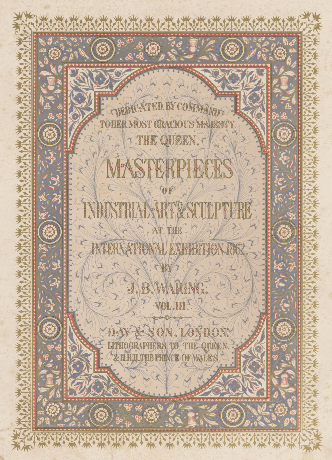Associate Product Masterpieces of Industrial Art International Exhibition Frontispiece Waring 1862