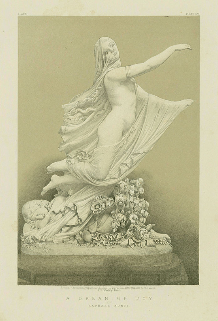 INTERNATIONAL EXHIBITION. A Dream of Joy - Raphael Monti 1862 old print