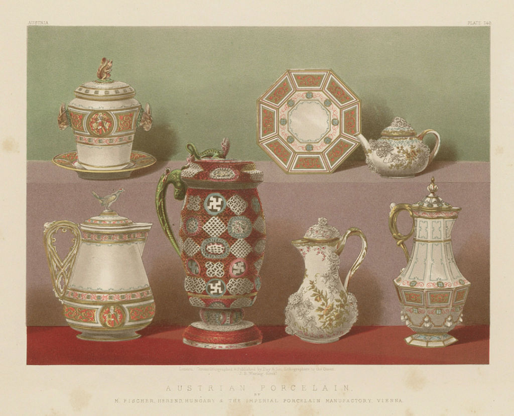 INTERNATIONAL EXHIBITION. Austrian porcelain Fischer Herend Vienna 1862 print
