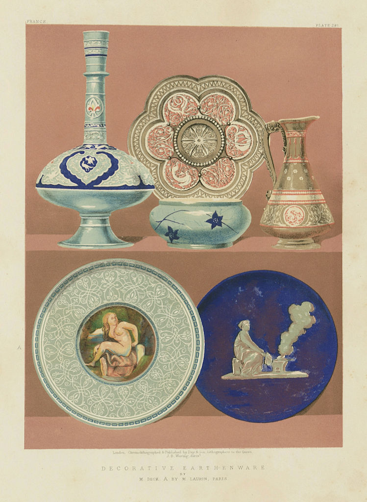 Associate Product INTERNATIONAL EXHIBITION. Decorative earthenware. Deck A. Laurin, Paris 1862