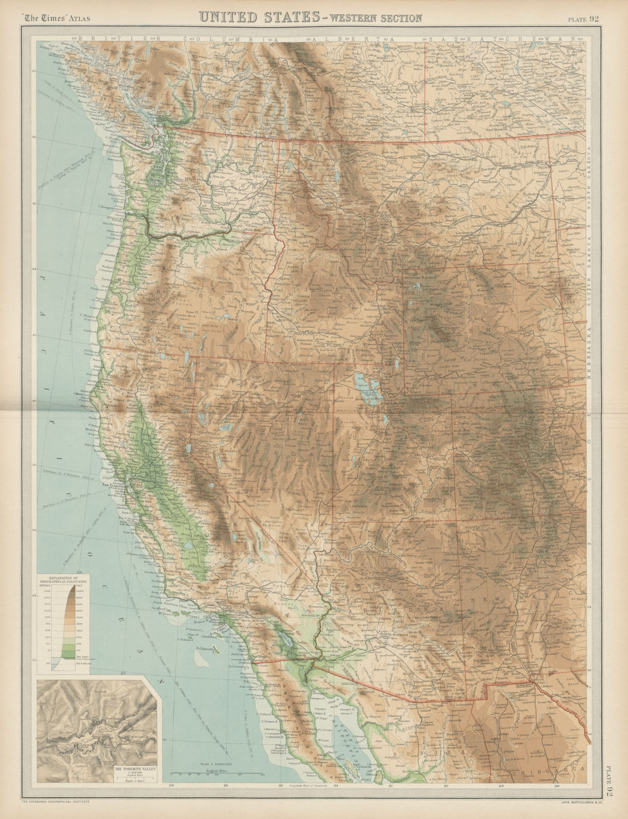 Associate Product Western United States. Rocky Mountains. California Pacific NW USA TIMES 1922 map