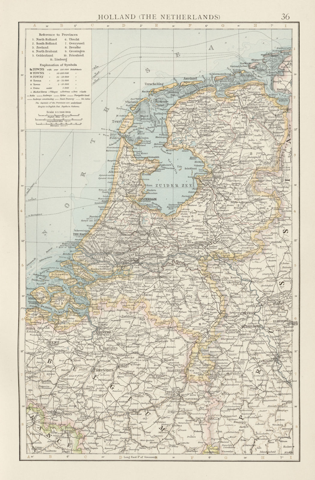 Associate Product Holland (The Netherlands). Dykes Canals Railways. THE TIMES 1900 old map