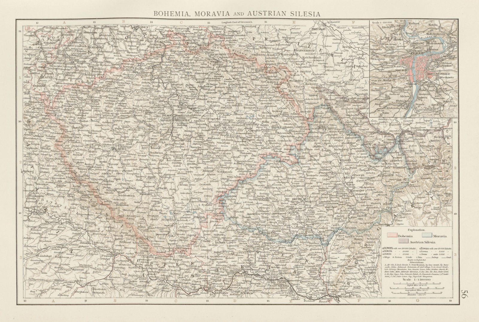 Associate Product Bohemia, Moravia & Austrian Silesia. Czechia. Prague environs. TIMES 1900 map