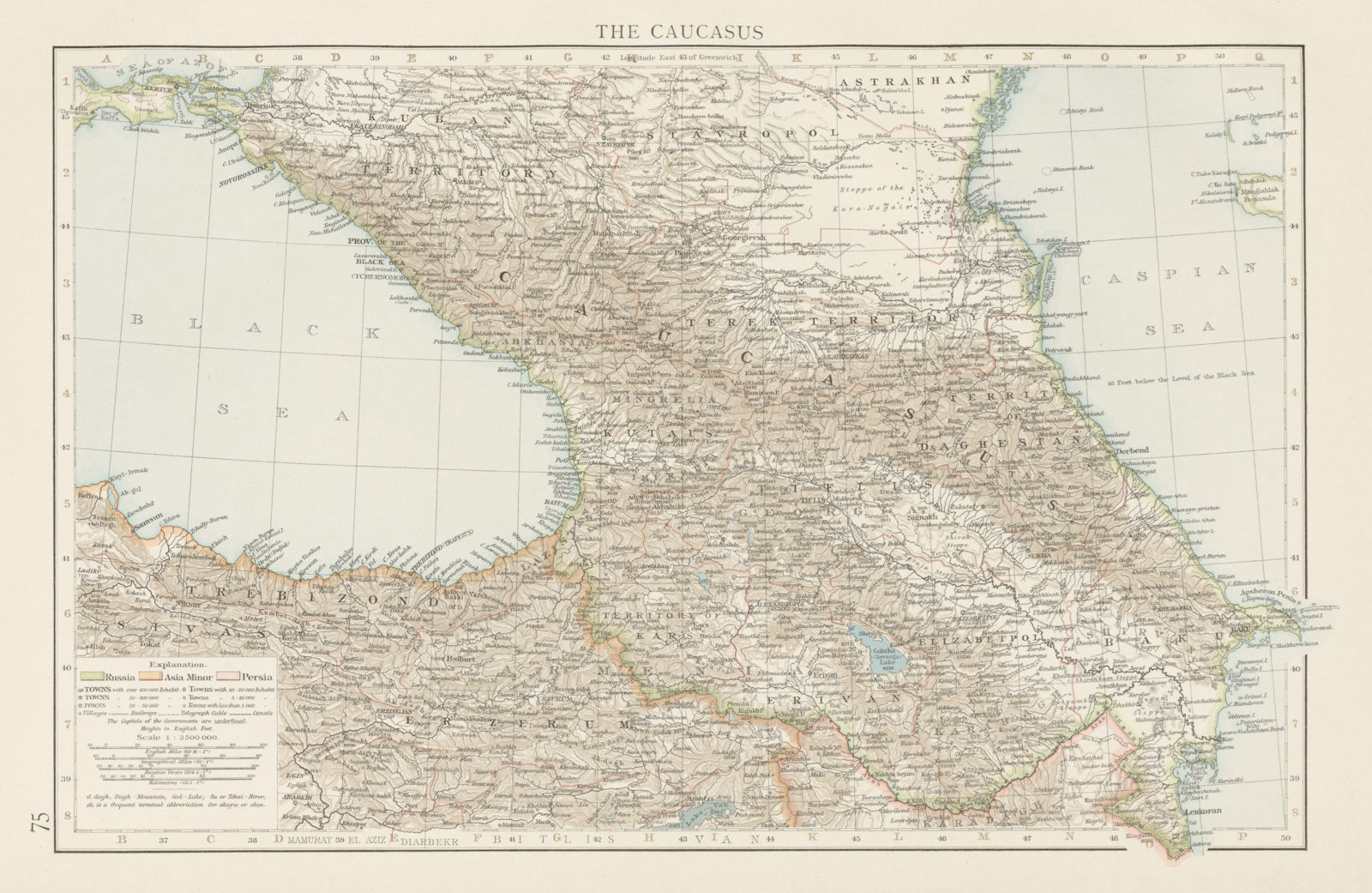 Associate Product The Caucasus. Georgia Armenia Azerbaijan Russia Turkey Iran. THE TIMES 1900 map