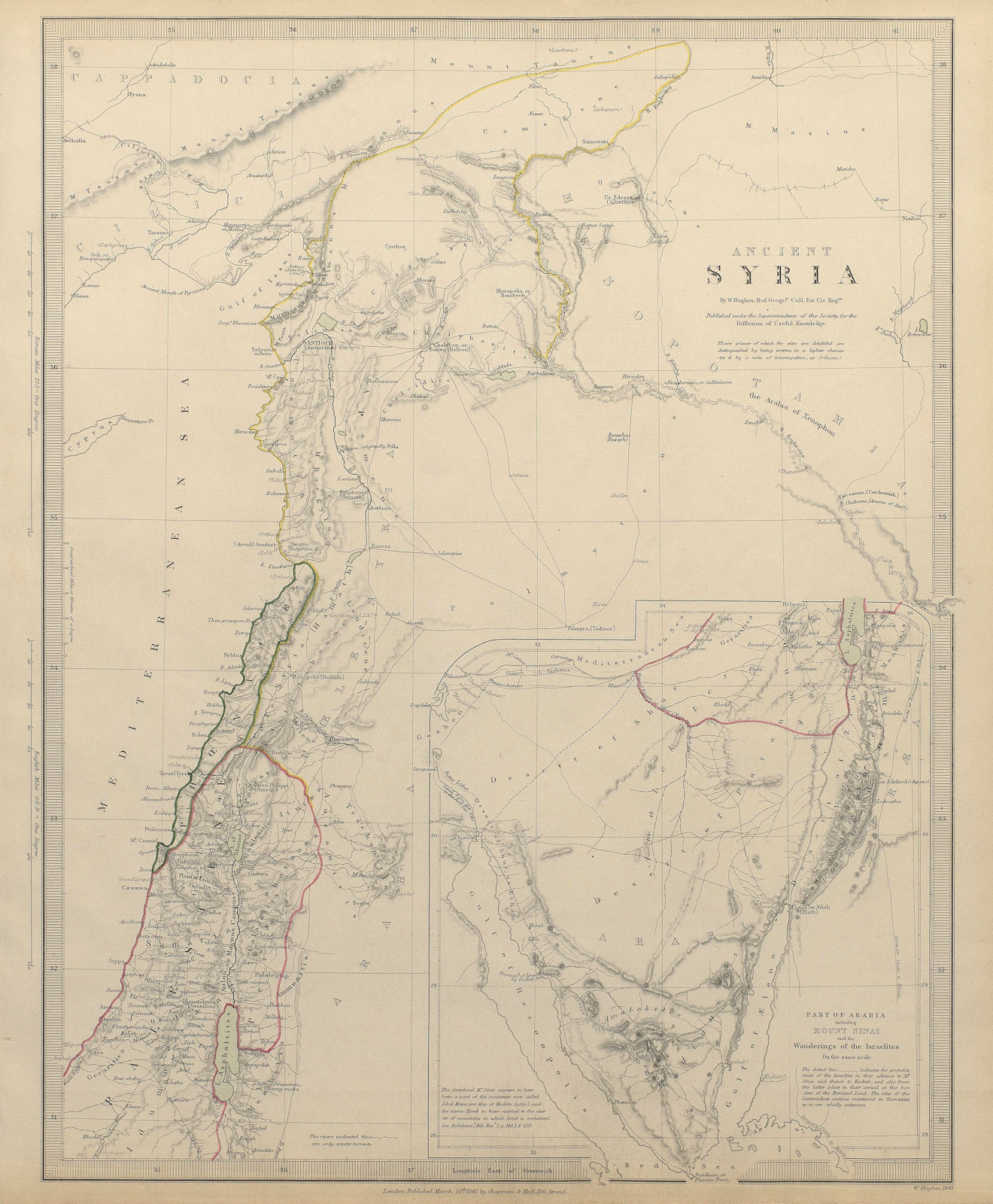 Associate Product ANCIENT SYRIA Levant Lebanon Palestine. Sinai Israelite wanderings SDUK 1844 map
