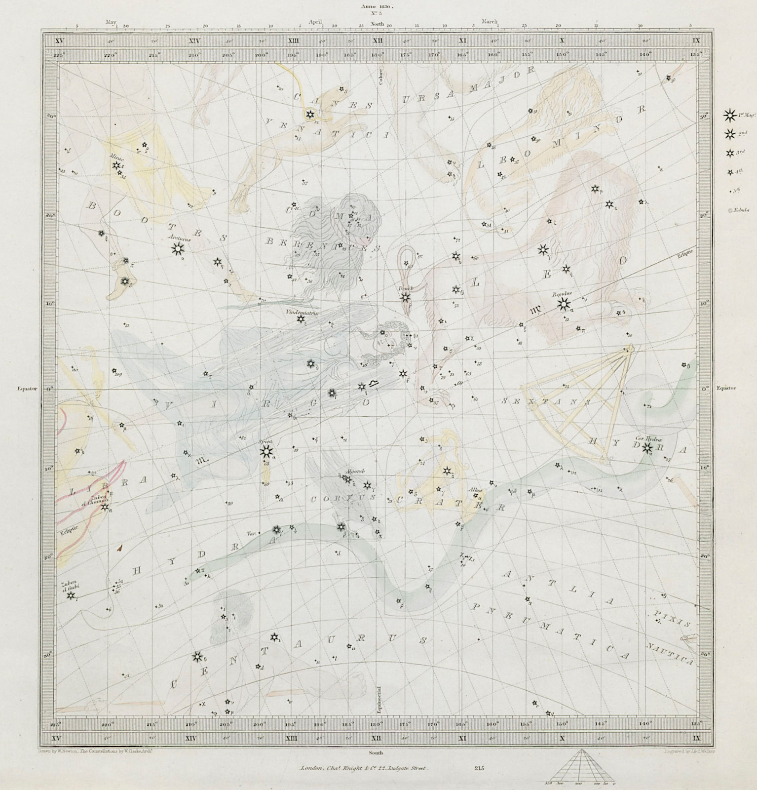 ASTRONOMY CELESTIAL Star map chart signs 3 Autumn Equinox. SDUK 1847 old