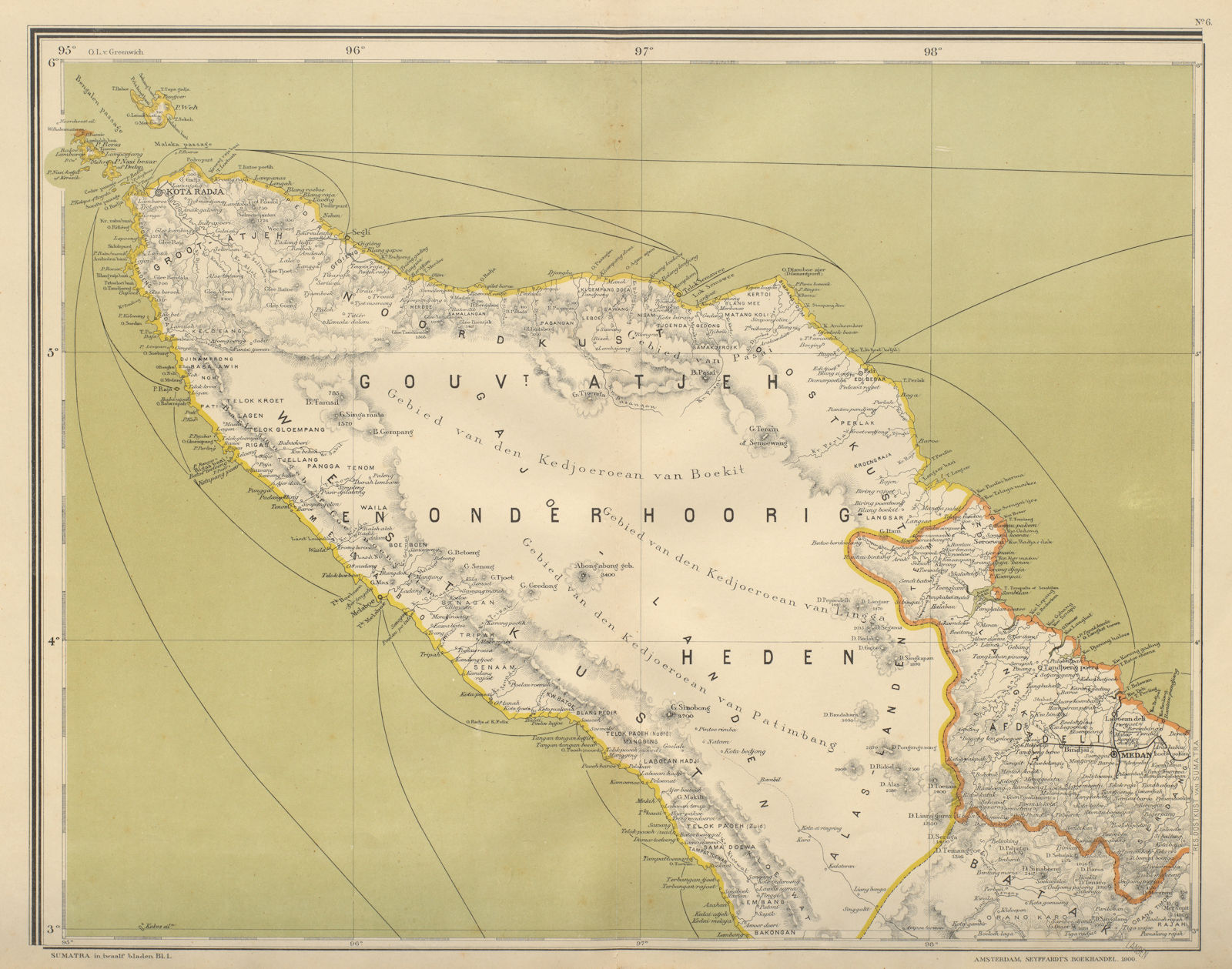 Associate Product DUTCH EAST INDIES Indonesia N SUMATRA Banda Aceh Medan DORNSEIFFEN 1902 map