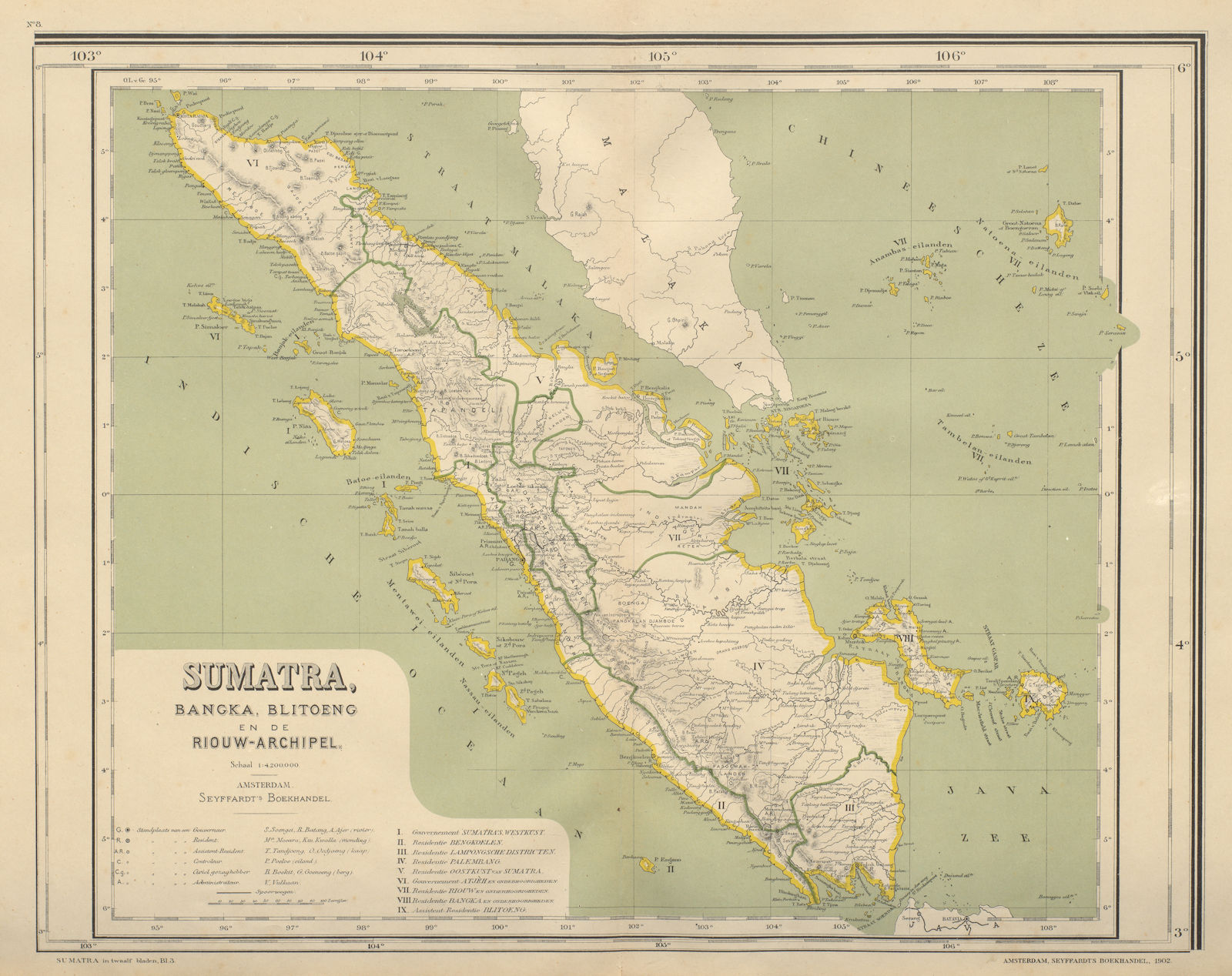 Associate Product SUMATRA. Dutch East Indies. Indonesia. DORNSEIFFEN 1902 old antique map chart
