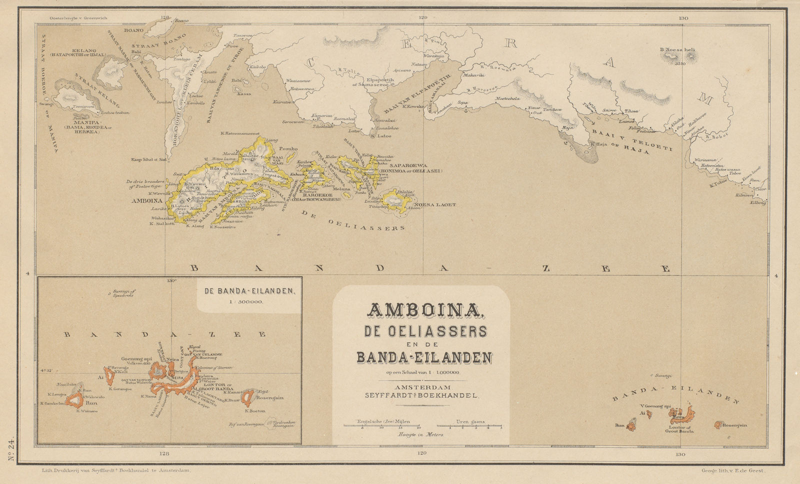 DUTCH EAST INDIES Ambon Banda Moluccas Lease Is. Seram DORNSEIFFEN 1902 map