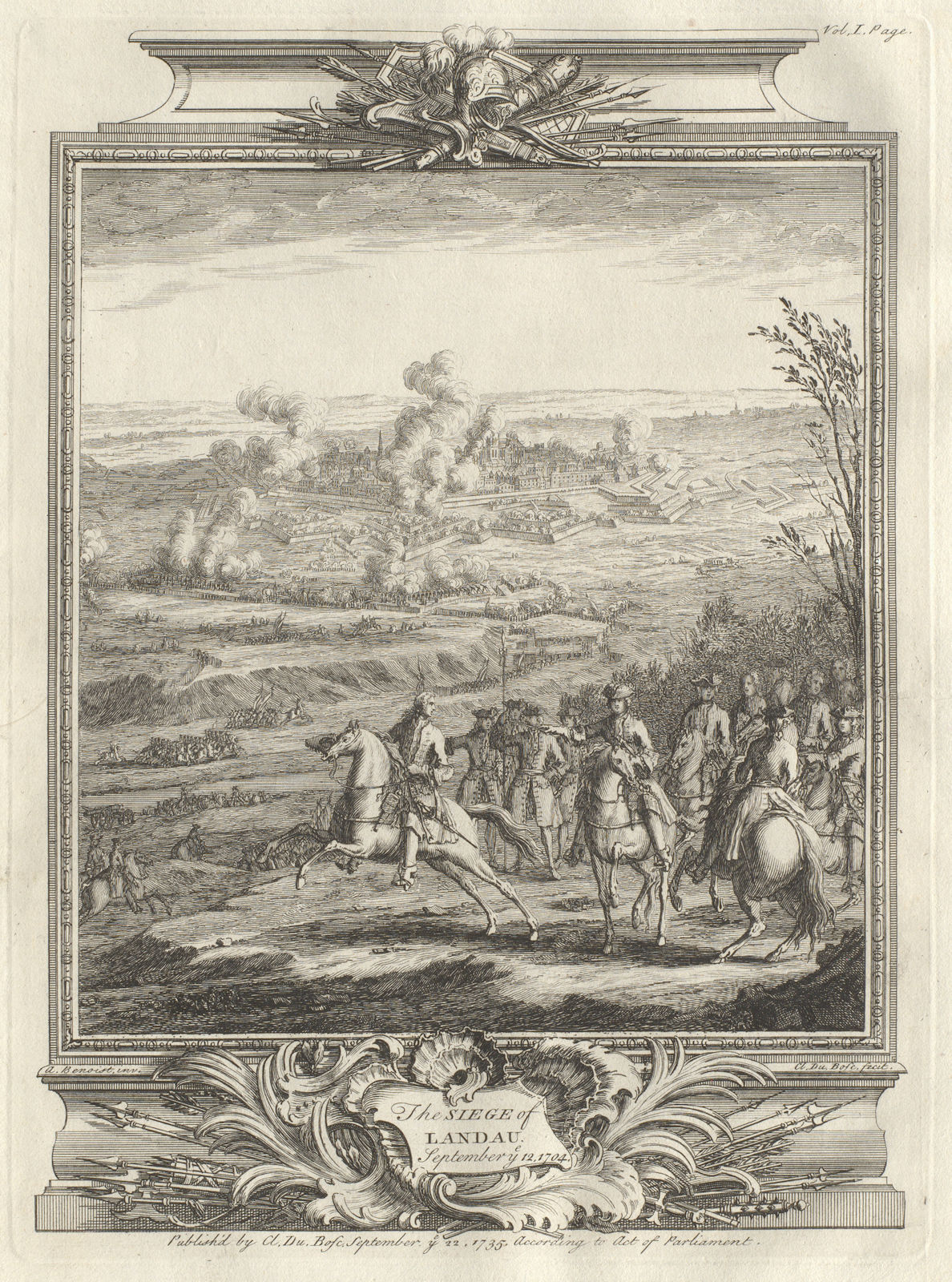 Associate Product The Siege of Landau September ye 12, 1704. Rhineland-Palatinate 1736 old print