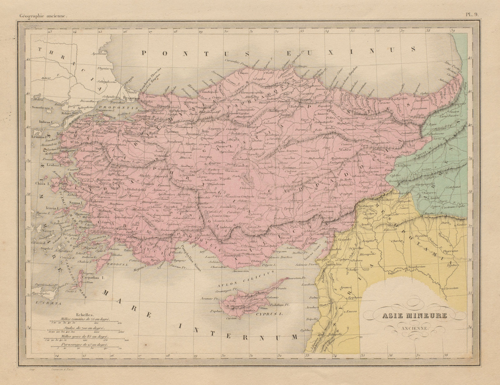 Associate Product Asie Mineure Ancienne. Ancient Asia Minor. Turkey Anatolia. MALTE-BRUN c1871 map