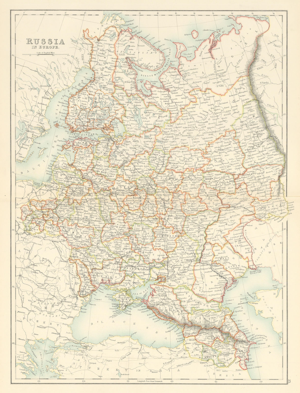 Associate Product European Russia. Finland Baltics Poland Caucasus. BARTHOLOMEW 1898 old map