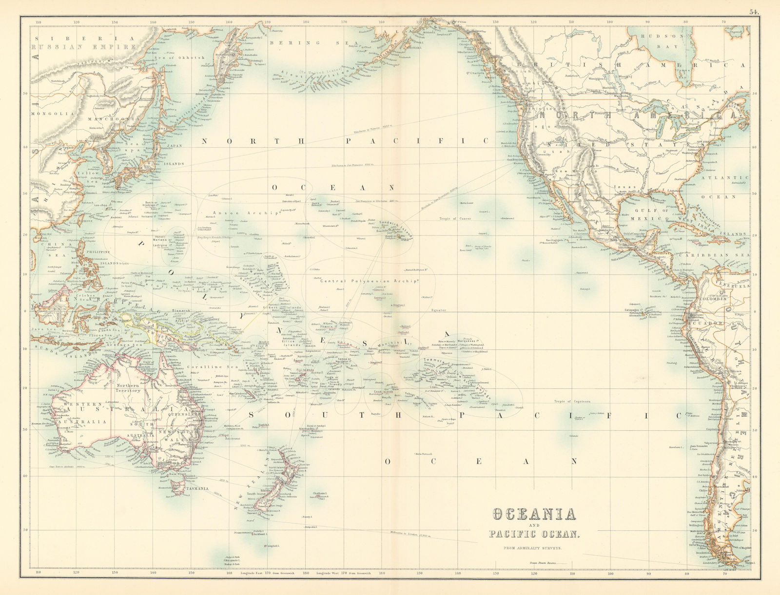 Associate Product Oceania & Pacific Ocean. Australasia Polynesia Australia. BARTHOLOMEW 1898 map