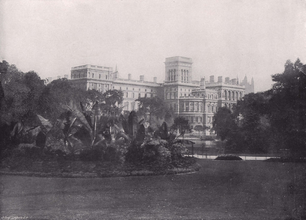 Associate Product Foreign Office - From St. James's Park. London 1896 old antique print picture