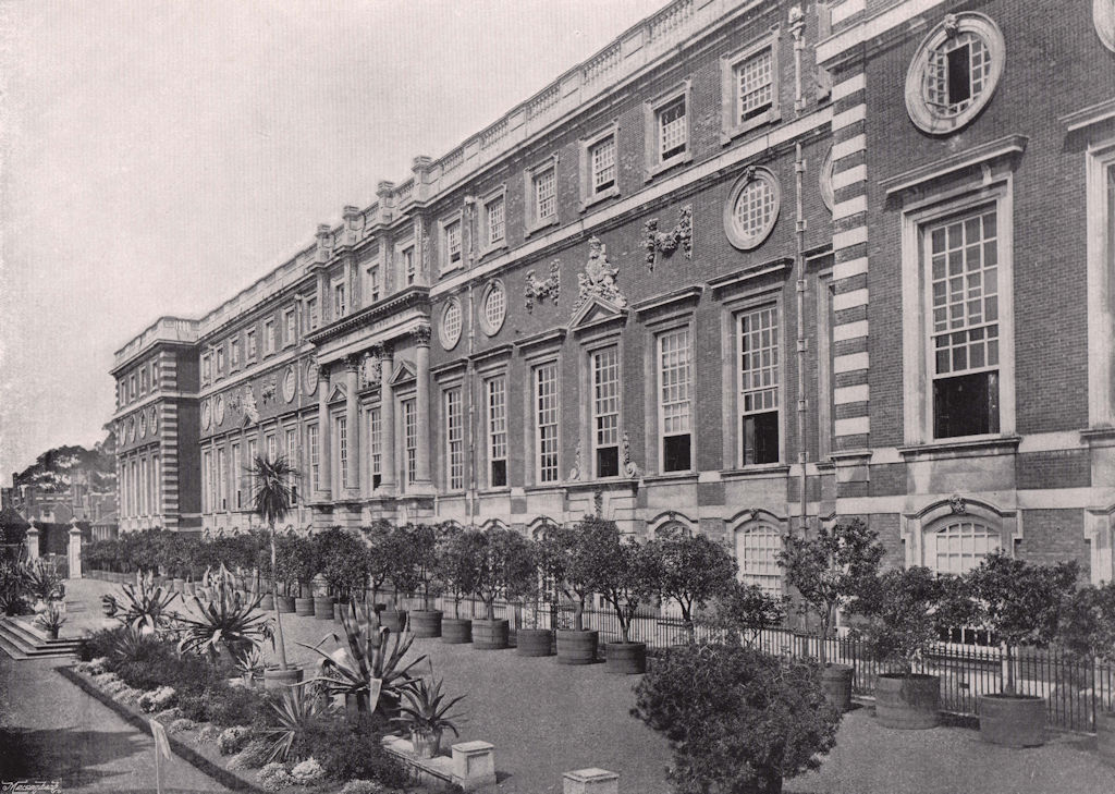 Associate Product Hampton Court Palace - The Terrace, From the East. London 1896 old print