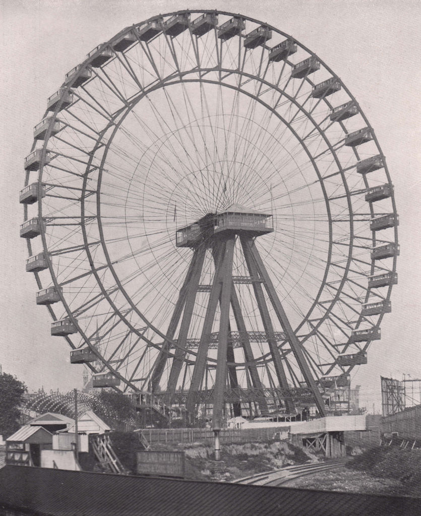 Earl's Court - The Great Wheel. London 1896 old antique vintage print picture