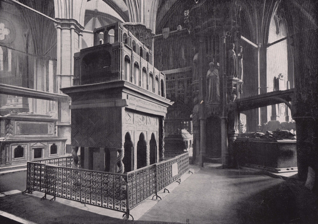 Westminster Abbey - The Tomb of Edward the Confessor. London 1896 old print