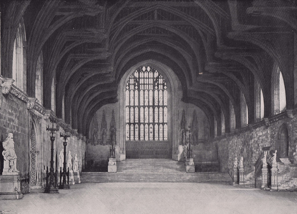 Westminster Hall - towards St. Stephen's porch. Crypt entrance. London 1896
