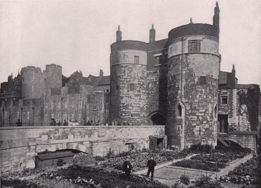 Tower of London - The Beauchamp and byward towers. London 1896 old print