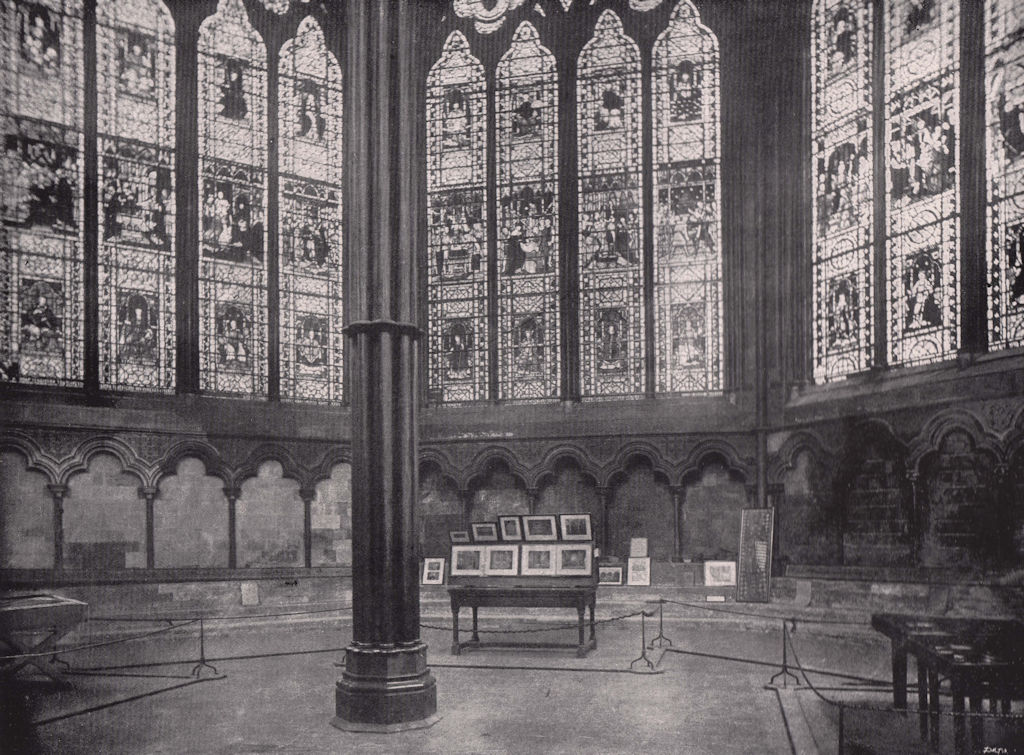 Associate Product Westminster Abbey - the Chapter house. London 1896 old antique print picture
